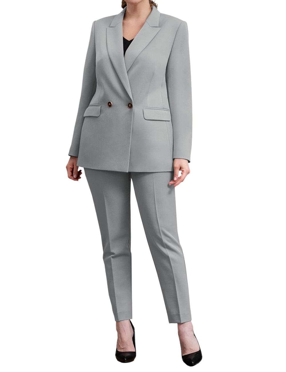 2 Piece Business Peak Lapel Women's Suit（Blazer+Pants）