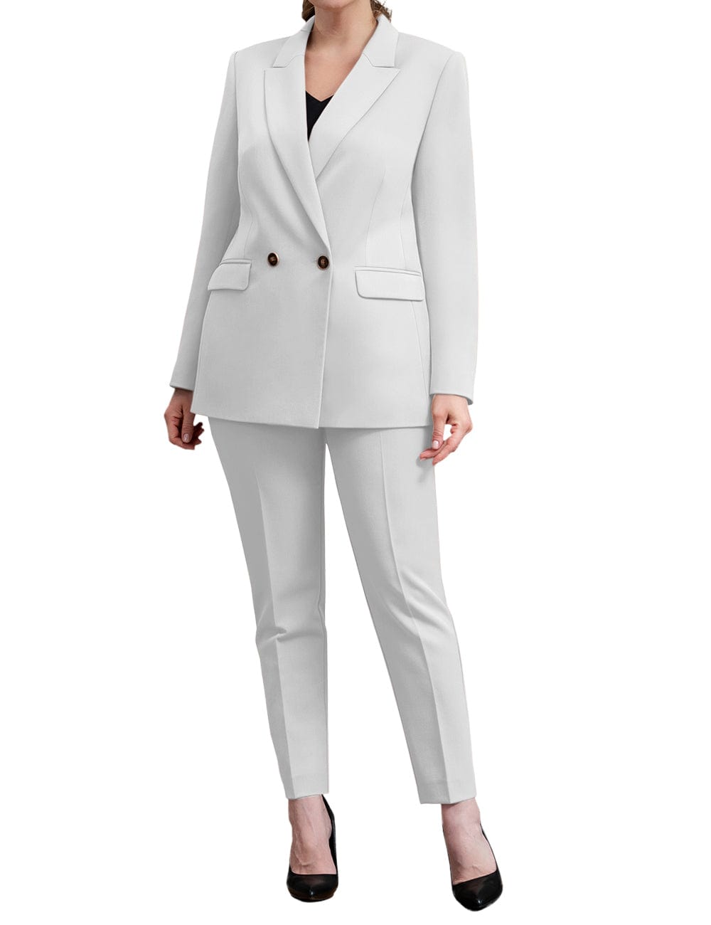 2 Piece Business Peak Lapel Women's Suit（Blazer+Pants）