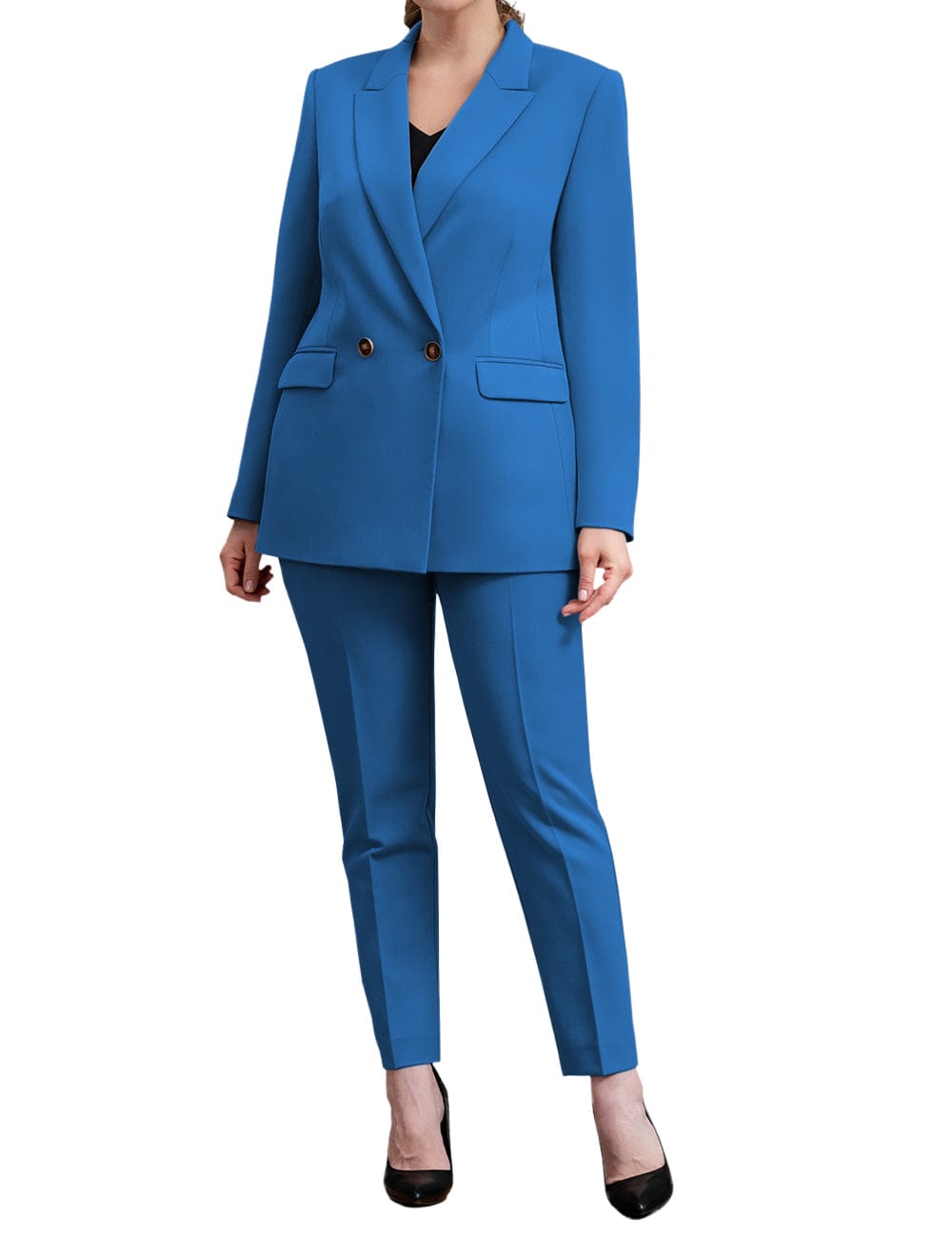 2 Piece Business Peak Lapel Women's Suit（Blazer+Pants）