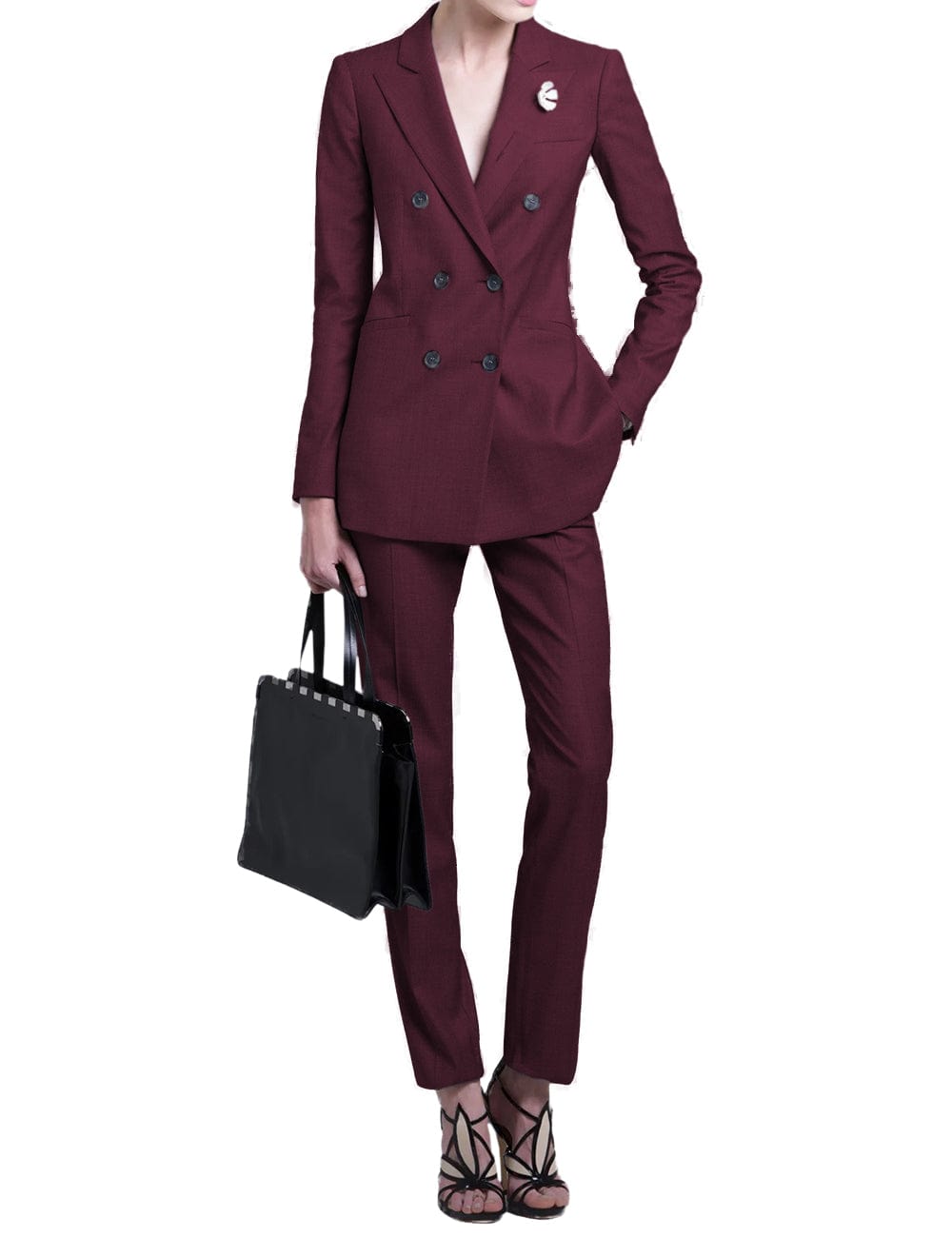 2 Piece Double Breasted Peak Lape Women Suit