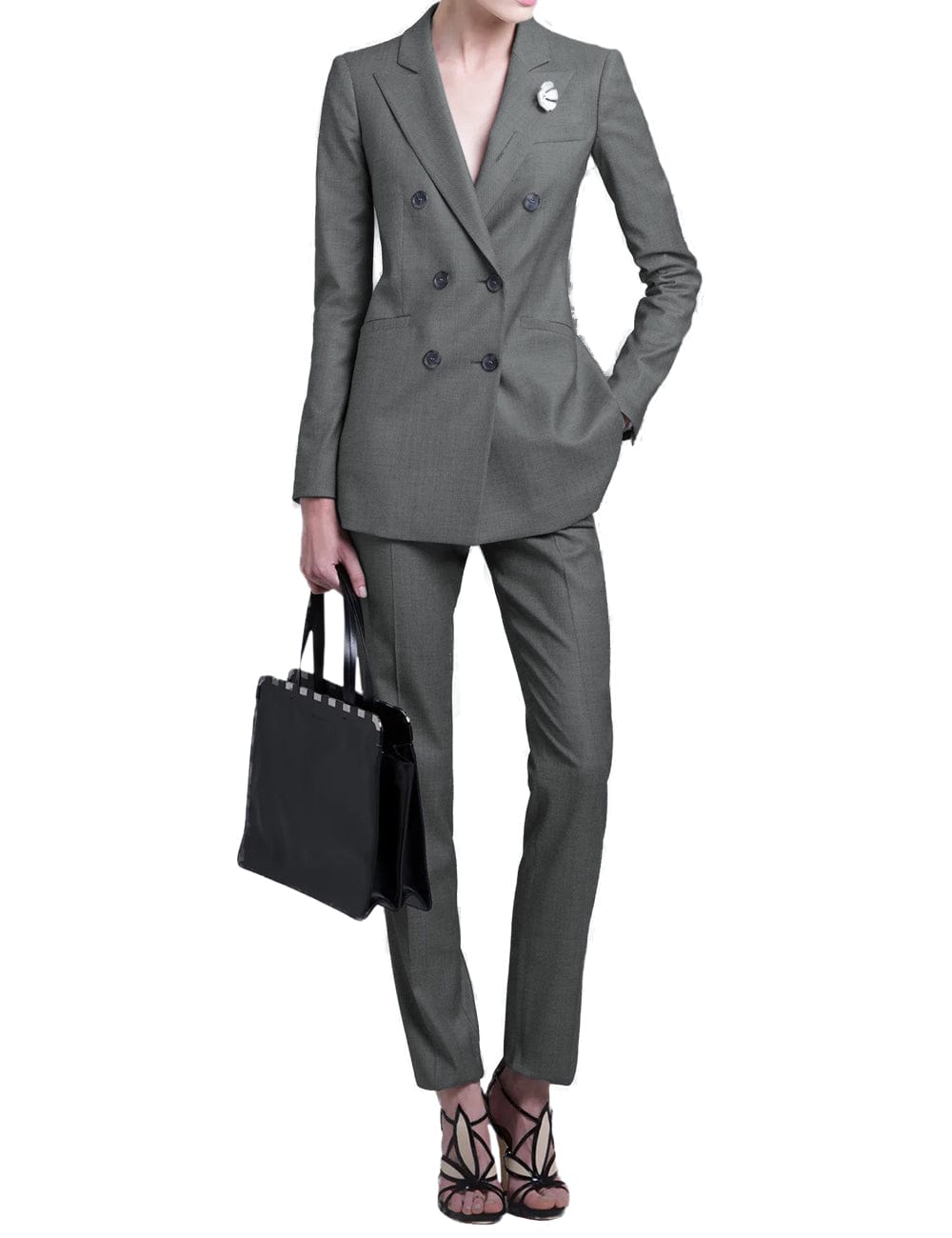 2 Piece Double Breasted Peak Lape Women Suit