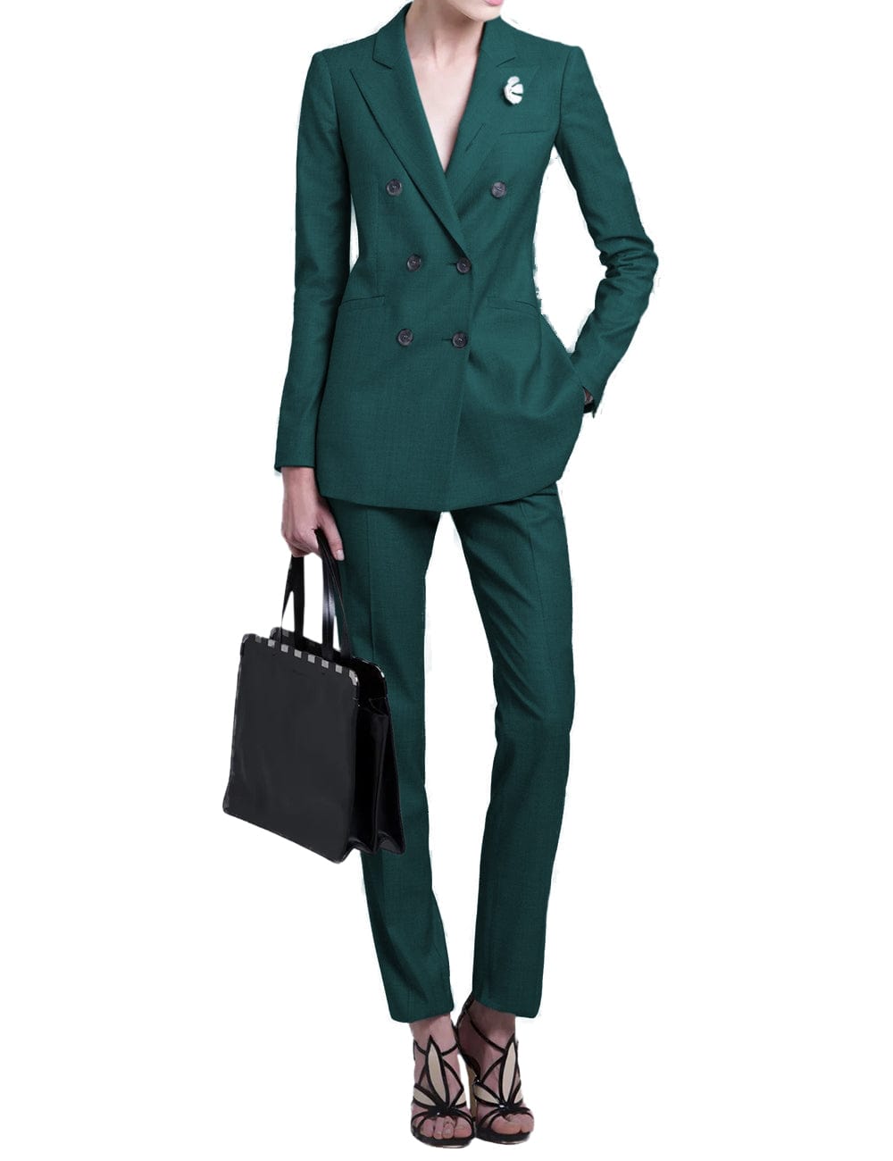 2 Piece Double Breasted Peak Lape Women Suit