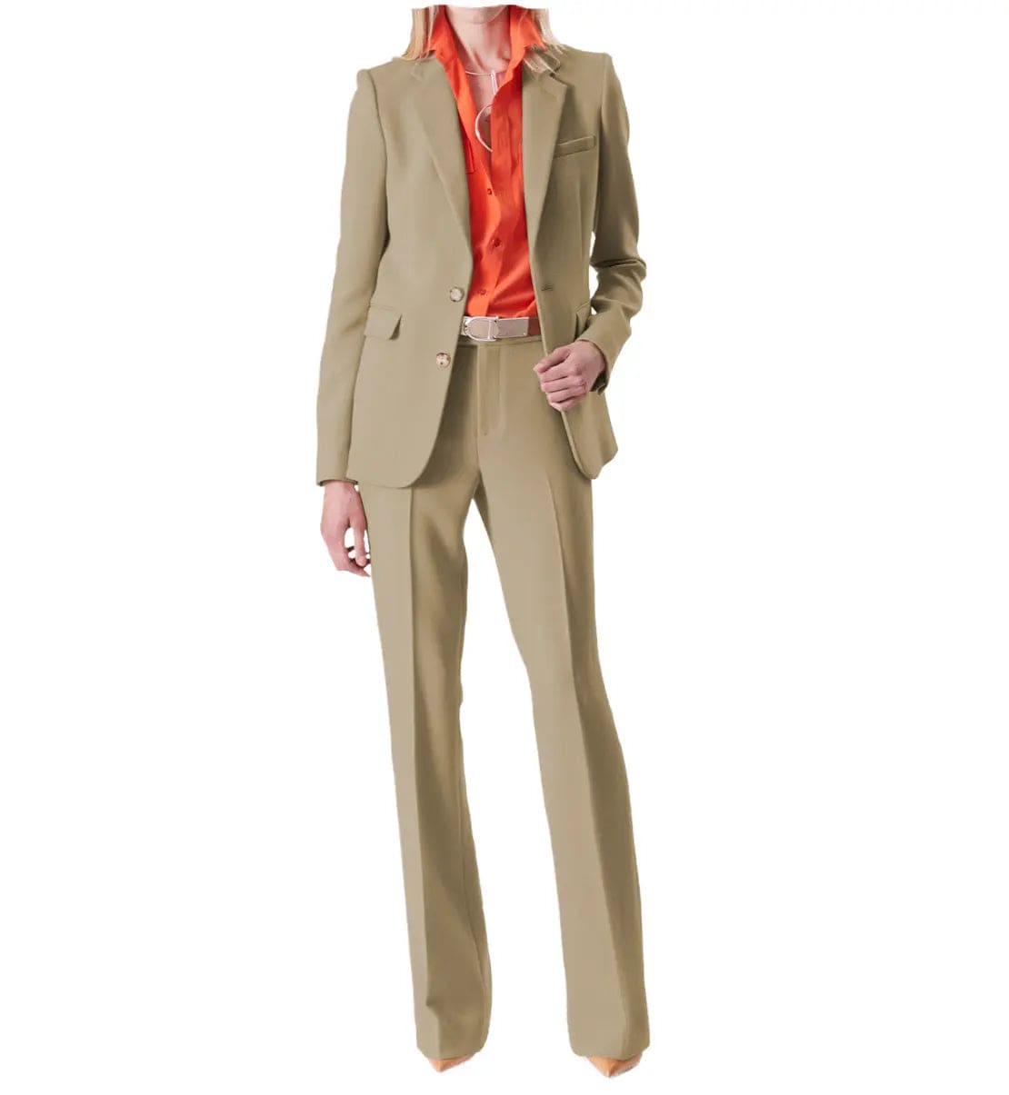 2 piece Notch Lapel Women Suit (Blazer+Pants)