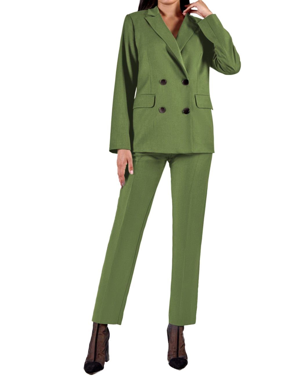 2 Piece Peak Lapel Slim Fit Women's Suit（Blazer+Pants）