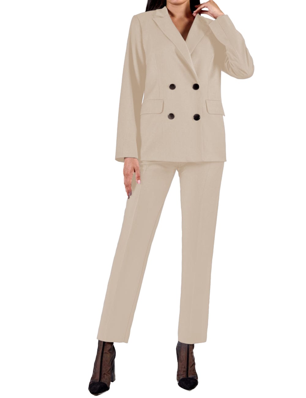 2 Piece Peak Lapel Slim Fit Women's Suit（Blazer+Pants）