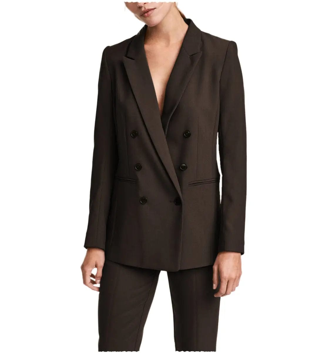 2 Pieces Double Breasted Notch Lapel Women Suit（Blazer+Pants）