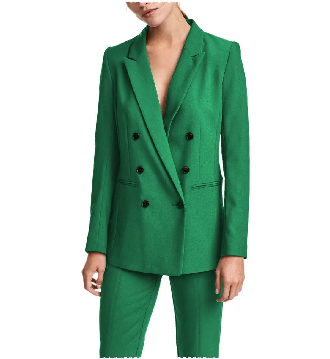 2 Pieces Double Breasted Notch Lapel Women Suit（Blazer+Pants）