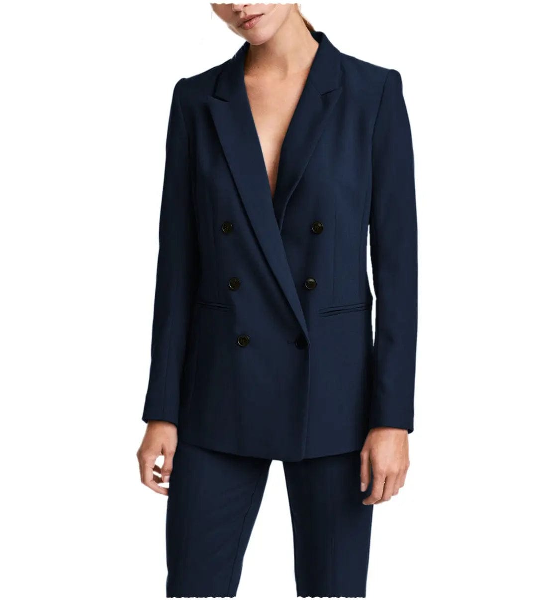 2 Pieces Double Breasted Notch Lapel Women Suit（Blazer+Pants）