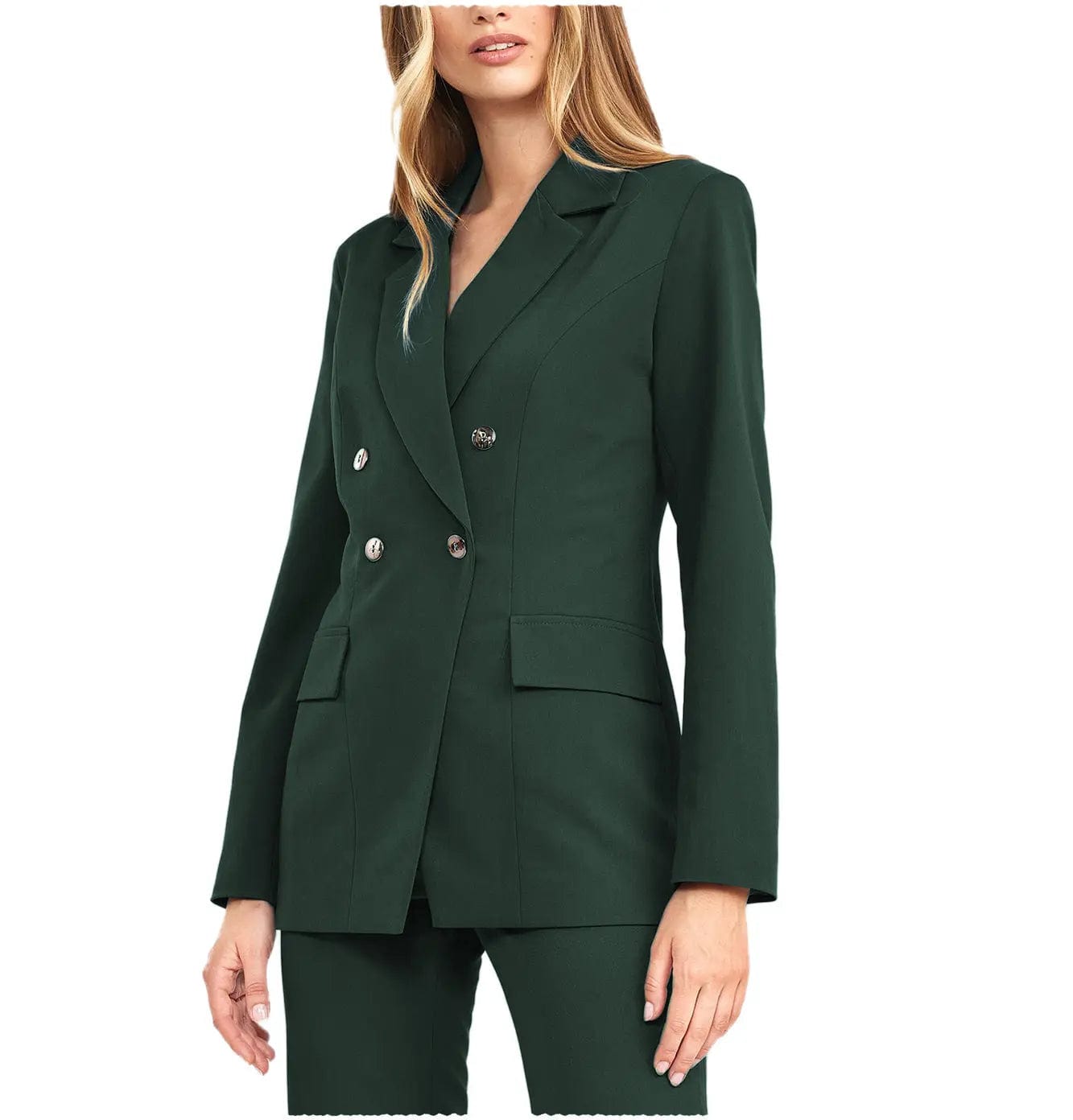 2 Pieces Double Breasted Notch Lapel Women Suit（Blazer+Pants）