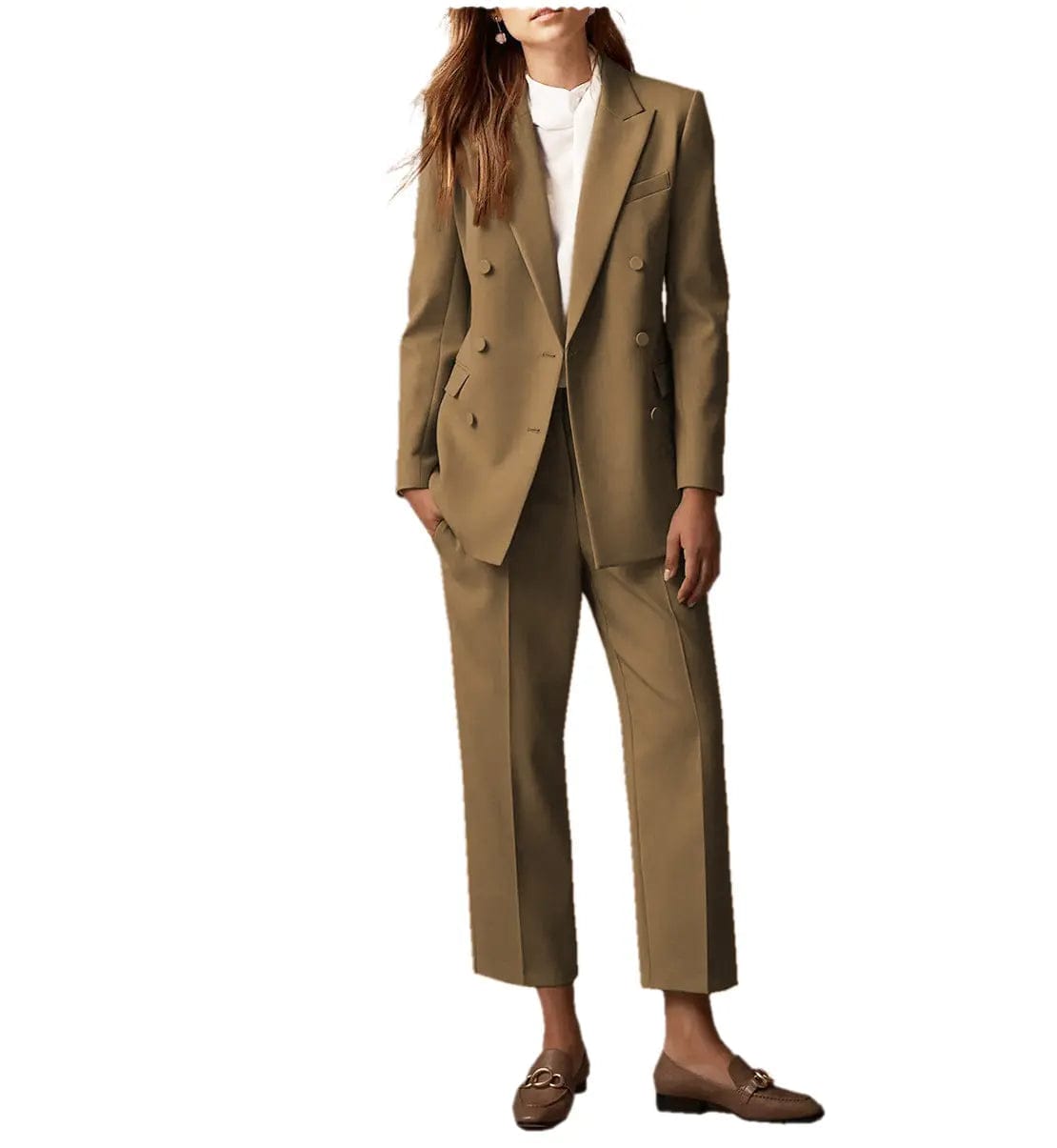 2 Pieces Double Breasted Peak Lapel Women Suit