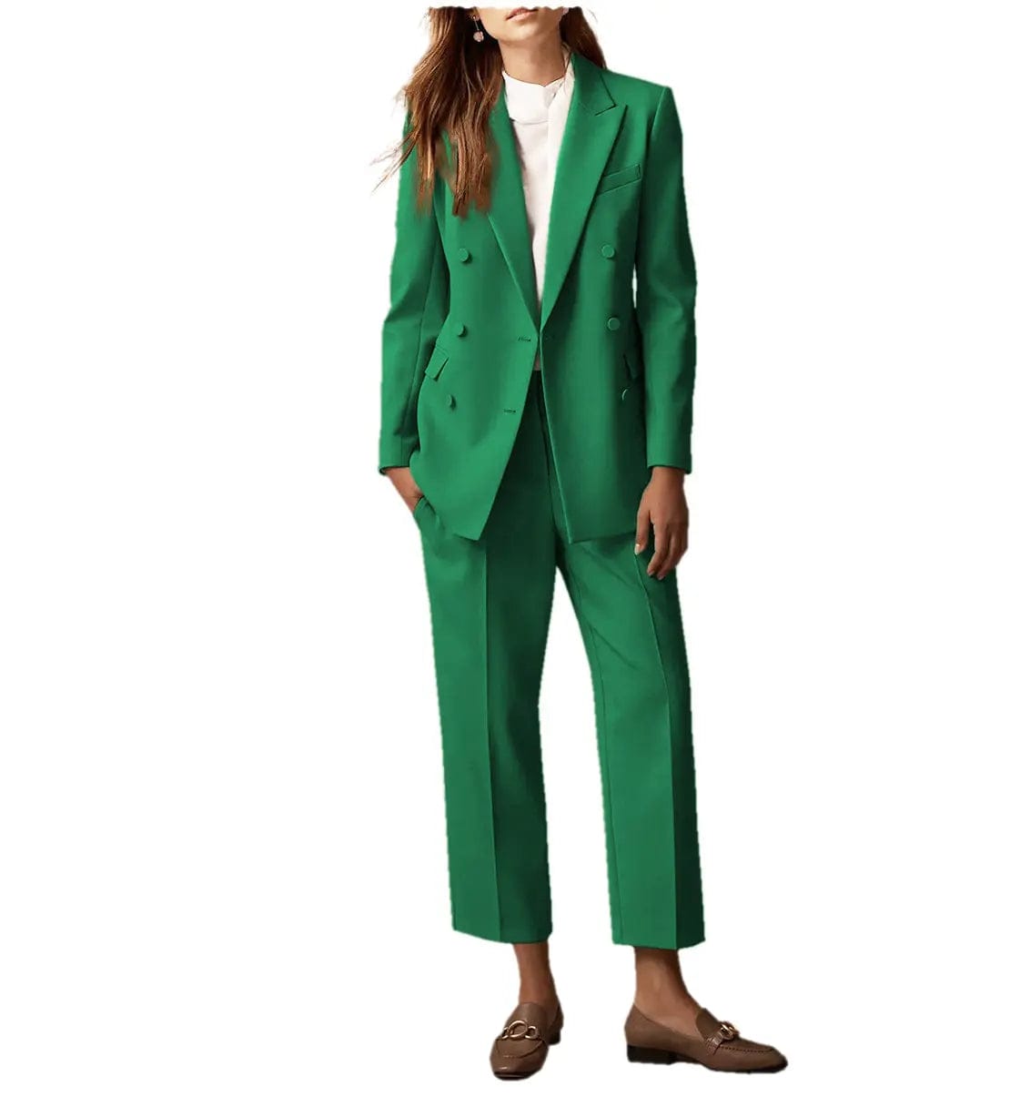 2 Pieces Double Breasted Peak Lapel Women Suit