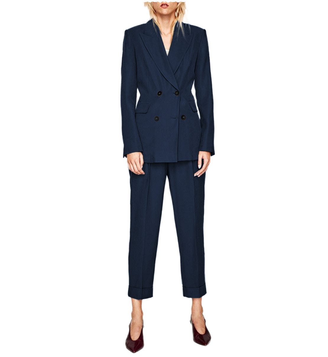 2 Pieces Double Breasted Peak Lapel Women Suit